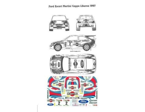Racing 43 RD03 DECALS FORD ESCORT MARTINI 97 Modellino