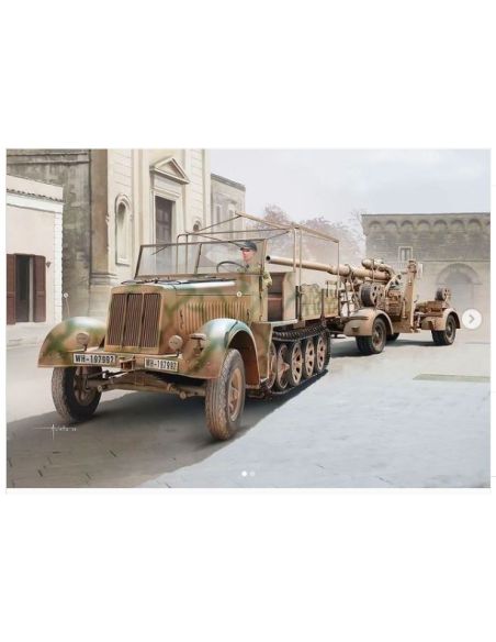 DRAGON D6971 SD.KFZ.7 8t LATE PRODUCTION MIT 88mm FLAK 36/37 KIT 1:35 Modellino