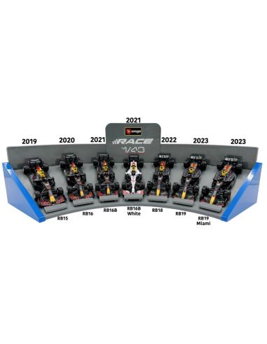 BBURAGO BUVERST-01 RED BULL RB15, RB16, RB16B, RB16B WHITE, RB18, RB19, RB19 MIAMI 1:43 Modellino