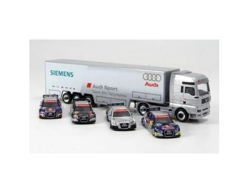 Schuco 25377 SET AUDI DTM 2007 CAMION + 4 AUTO Modellino