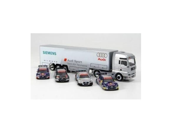 Schuco 25377 SET AUDI DTM 2007 CAMION + 4 AUTO Modellino