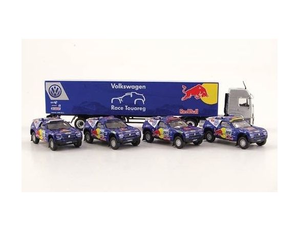 Schuco 25471 SET VW RACE TOUAREG2 CAMION RED BULL Modellino