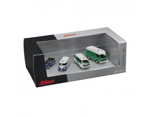 Schuco 25953 SET 4 PCS. POLIZIA BERLINO 1/87 Modellino