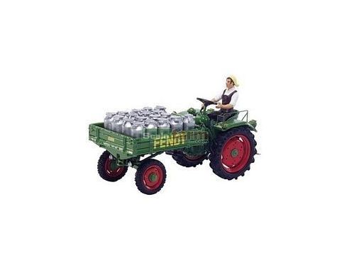 Schuco 2626 TRACTOR 'MILK LADY' + FIGURE 1/43 Modellino