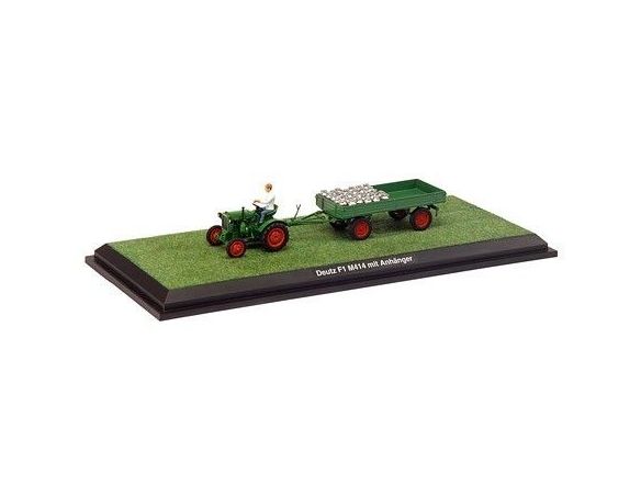 Schuco 2884 DEUTZ F1 M414 WITH TRAILER 1/43 Modellino