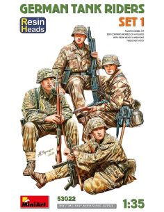MINIART MIN53022 GERMAN TANK RIDERS SET 1  RESIN HEADS...