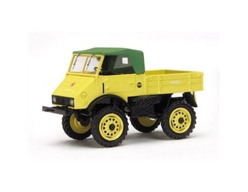 Schuco 3115 UNIMOG 401 SOFTOP YELLOW 1/43 Modellino