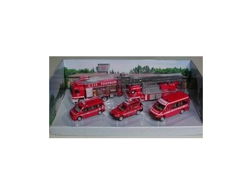 Schuco 3316122 SET POMPIERI 1/72 2 CAMION+2 FURGONI Modellino