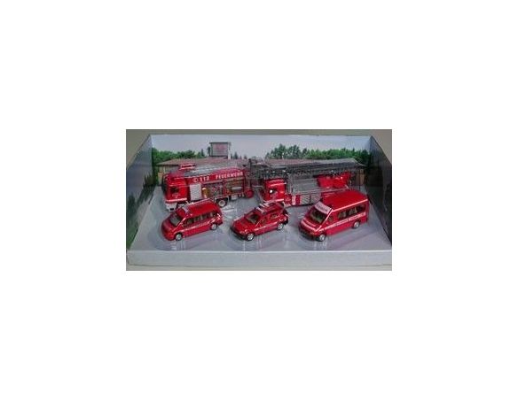 Schuco 3316122 SET POMPIERI 1/72 2 CAMION+2 FURGONI Modellino