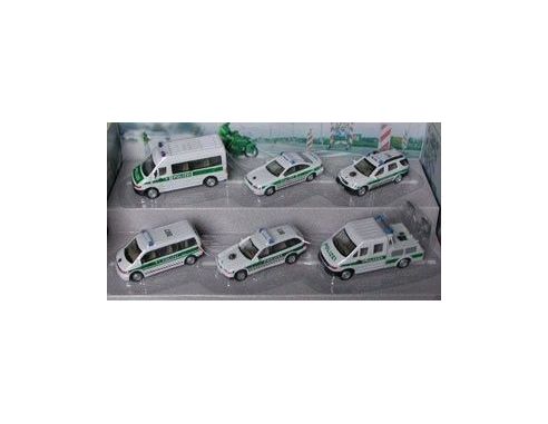 Schuco 3316124 SET POLIZIA 1/64 3 AUTO + 2 FURGONI Modellino