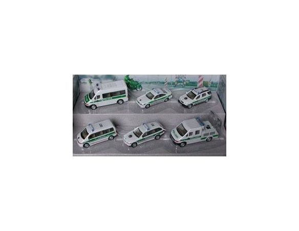 Schuco 3316124 SET POLIZIA 1/64 3 AUTO + 2 FURGONI Modellino
