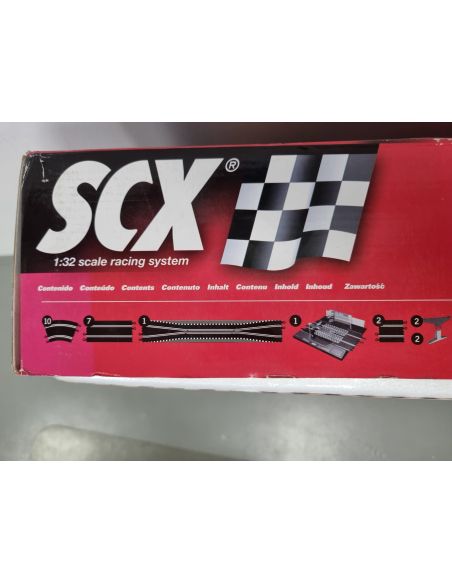 SCX 81030 Circuito C3 F1 Ferrari V Renault con Pit Stop 1:32 scatola rovinata
