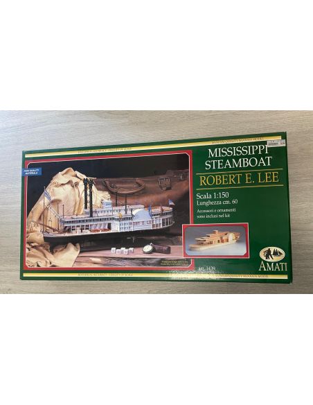 Amati 1439 Battello a Vapore Mississippi Robert E. Lee 1:150 kit legno Modellino
