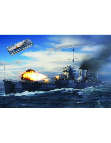 TRUMPETER TP06745 NAVE BRITISH ROYAL NAVY HMS YORK KIT 1:700 Modellino
