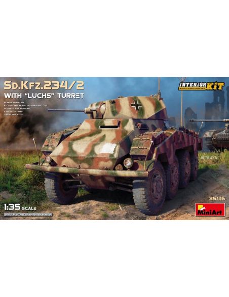 MINIART MIN35416 Sd.Kfz.234/2 WITH LUCHS TURRET INTERIOR KIT KIT 1:35 Modellino