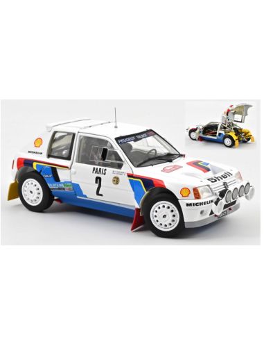 NOREV NV184864 PEUGEOT 205 T16 N.2 RALLY MONTE CARLO 1985 ARI VATANEN 1:18 Modellino