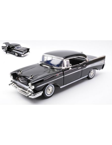 MOTORMAX MTM73180BK CHEVROLET BEL AIR HARDTOP 1957 BLACK 1:18 Modellino