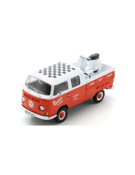 SCHUCO SH450723700 VW T2 DOKA VINTAGE SCOOTER PARTS WITH VESPA GS DIE CAST 1:43 Modellino