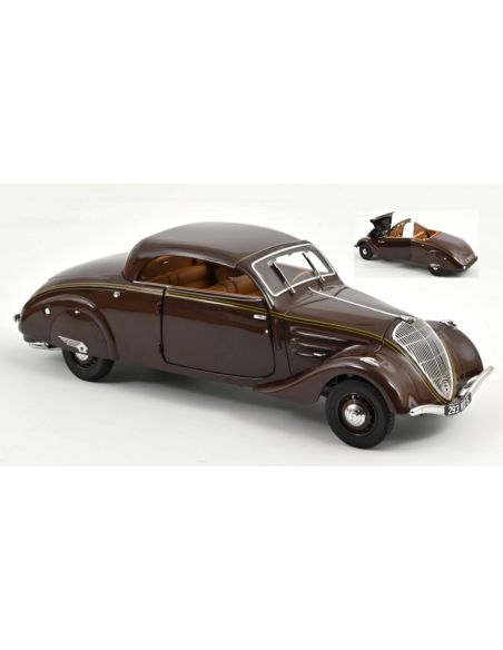 NOREV NV184873 PEUGEOT 402 ECLIPSE 1937 CHOCOLATE 1:18 Modellino
