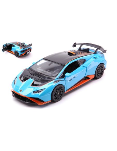 RASTAR RAT63800 LAMBORGHINI HURACAN STO LIGHT BLUE/ORANGE 1:18 Modellino