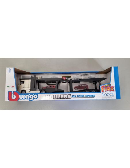copy of BBURAGO BU31458 PORTAUTO MERCEDES ACTROS 2545 PEARL WHITE + VW POLO 1:43 Modellino