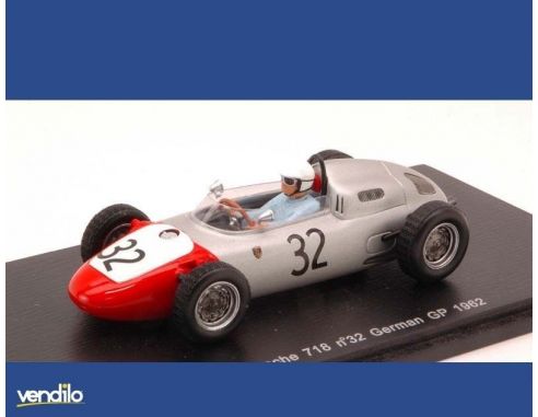 Spark Model S1864 PORSCHE 718 H.WALTER 1962 N.32 14th GERMAN GP 1:43 Modellino