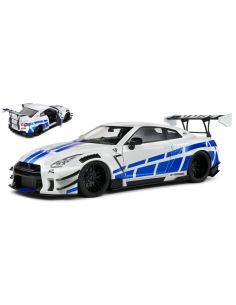 SOLIDO SL1805816 NISSAN GT-R (R35) LIBERTY WALK BODY KIT 2.0 COUPE 2024 SILVER/BLUE 1:18 Modellino