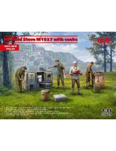ICM ICM35619 US FIELD STOVE M1937 WITH COOKS NEW MOLDS...