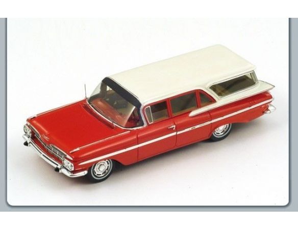 Spark Model S2905 CHEVROLET IMPALA STATION WAGON 1959 RED/WHITE 1:43 Modellino