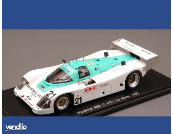 Spark Model S3413 PORSCHE 962 C N.21 28th LM 1991 KONRAD-REID-LOMBARDI 1:43 Modellino