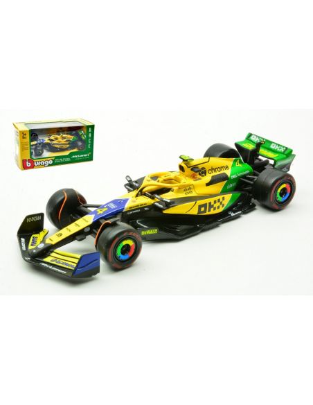 BBURAGO BU38214NM MCLAREN MCL 38 N.4 4th MONACO GP 2024 LANDO NORRIS-SENNA 30th ANNIV.1:43 Modellino