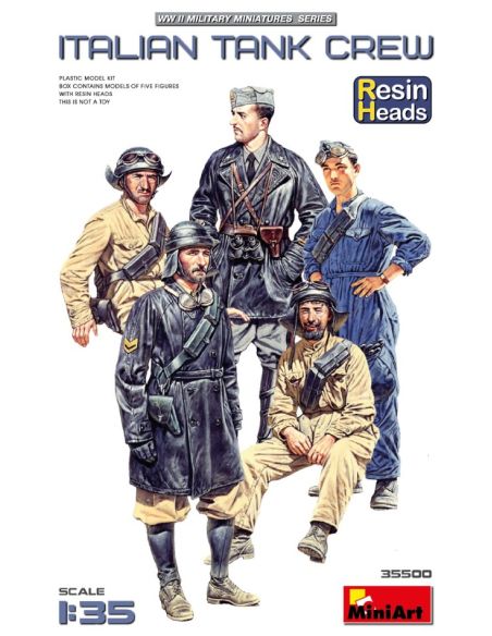 MINIART MIN35500 ITALIAN TANK CREW RESIN HEADS KIT 1:35 Modellino