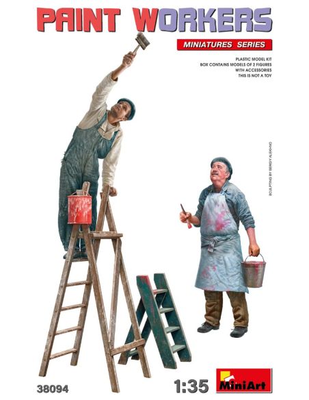 MINIART MIN38094 PAINT WORKERS WITH ACCESSORIES KIT 1:35 Modellino