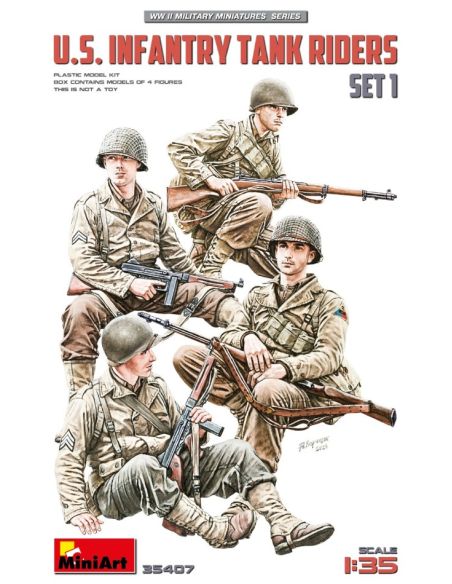 MINIART MIN35407 U.S.INFANTRY TANK RIDERS SET 1 KIT 1:35 Modellino