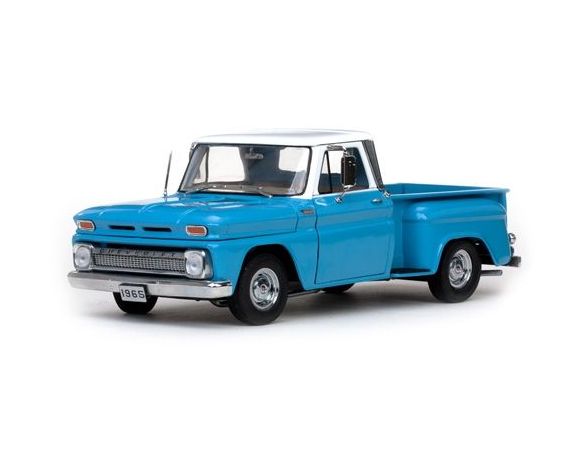SunStar SS1389 CHEVROLET C-10 STEPSIDE PICKUP 1965 LIGHT BLUE/IVORY 1:18 Modellino