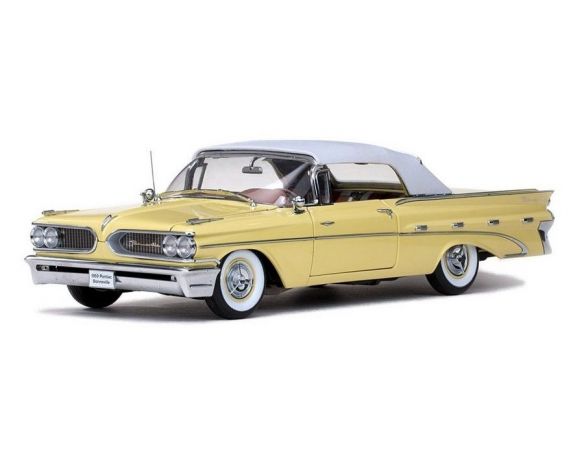 SunStar SS5191 PONTIAC BONNEVILLE CLOSED CONVERTIBLE 1959 PALOMAR YELLO0W/WHITE 1:18 Modellino