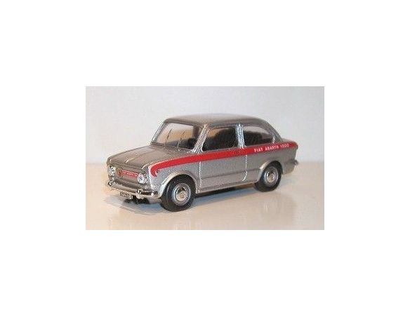 TelModel 08 FIAT 1000 ABARTH GREY STRIP RED 1/43 Modellino