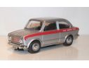 TelModel 08 FIAT 1000 ABARTH GREY STRIP RED 1/43 Modellino