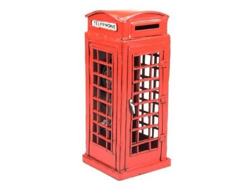 Tinplate 109 RED LONDON TELEPHONE BOOTH'20 SAVING Modellino