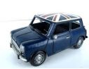 Tinplate 1625 MINI COOPER '60 BLUE+BRITISH FLAG Modellino