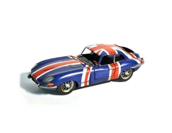 Tinplate 2492UK JAGUAR E-TYPE UK FLAG 1961 1/12 Modellino