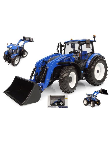UNIVERSAL HOBBIES UH6682 TRATTORE NEW HOLLAND T5.120 DUAL COMMAND WITH FRONTLOADER 1:32 Modellino