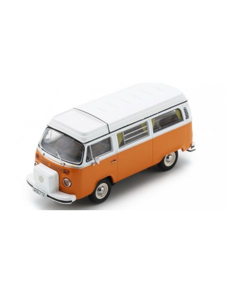SCHUCO SH450720700 VOLKSWAGEN T2B CAMPINGBUS ORANGE/WHITE DIE CAST 1:43 Modellino