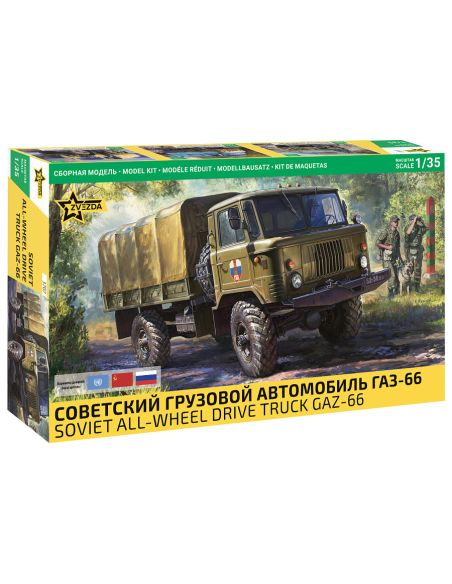 ZVEZDA Z3707 GAZ-66 4x4 MILITARY TRUCK KIT 1:35 Modellino