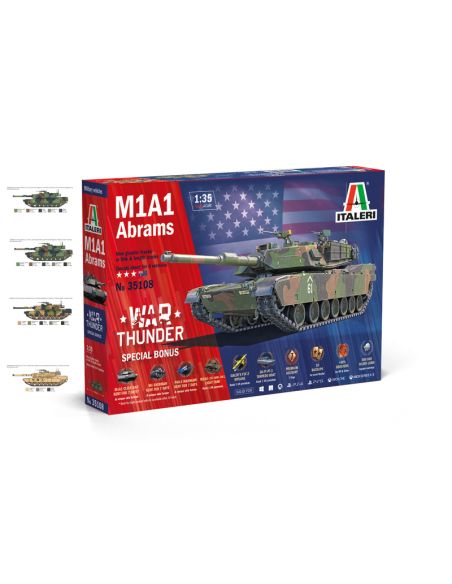 ITALERI IT35108 WAR THUNDER M1A1 ABRAMS KIT 1:35 Modellino