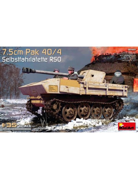MINIART MIN35483 7,5 cm PAK 40/4 AUF GEP.SELBSTFAHRLAFETTE RSO KIT 1:35 Modellino