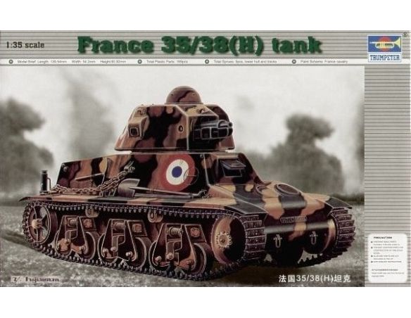 TRUMPETER 00351 FRANCE 39H TANK SA 18 37MM GUN Modellino