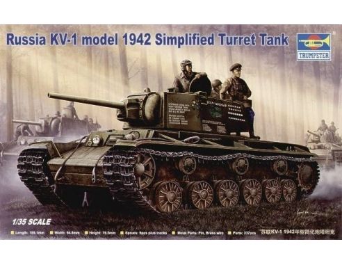 TRUMPETER 00358 RUSSIA KV-1 MODEL 1942 SIMPLIFIED TURRET TANK Modellino