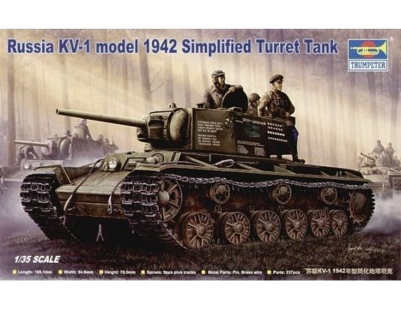TRUMPETER 00358 RUSSIA KV-1 MODEL 1942 SIMPLIFIED TURRET TANK Modellino