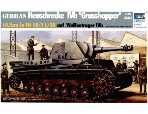 TRUMPETER 00373 HEUSCHRECKE Ivb GRASSHOPPER 10.5cm LEFH 18/1L/28 Modellino